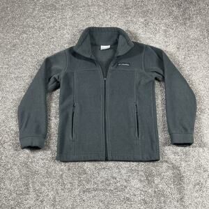 Columbia Fleece Jacket Boys Small Zip Up Outdoors Gray *Broken Zipper Pull